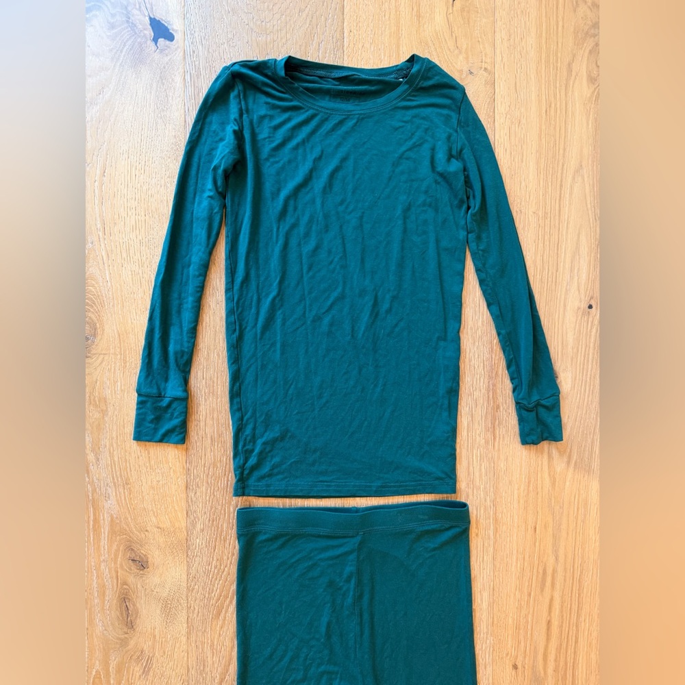 Little Sleepies Pajama Set Size 12/14 Emerald Green
